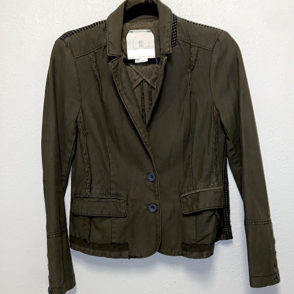 Hei Hei by Anthropologie Size 4 Olive Green Denim Jacket: 3050 - Picture 1 of 10